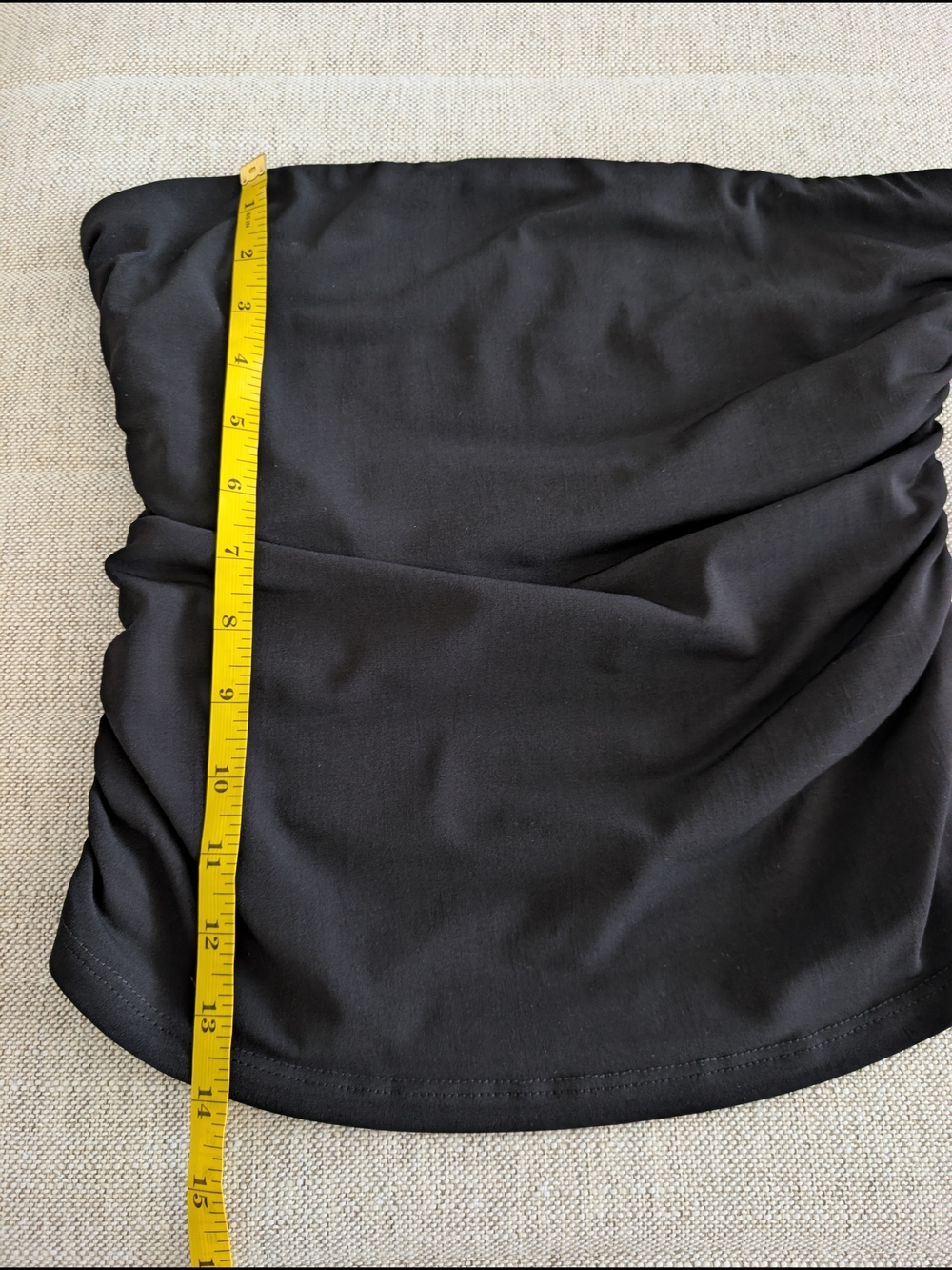 Veronica M Black Tube Top Side Ruched Size S - Picture 6 of 6